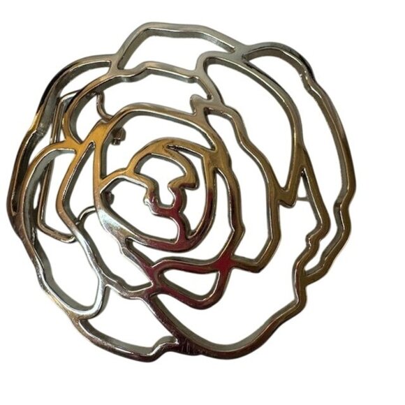 Rose silver Metal Belt Buckle Floral Design - Picture 5 of 5